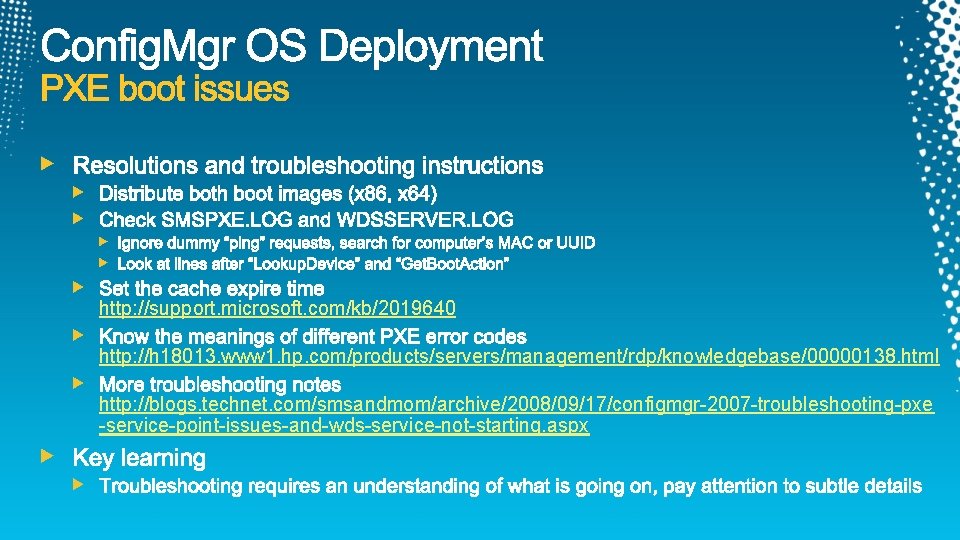 http: //support. microsoft. com/kb/2019640 http: //h 18013. www 1. hp. com/products/servers/management/rdp/knowledgebase/00000138. html http: //blogs.