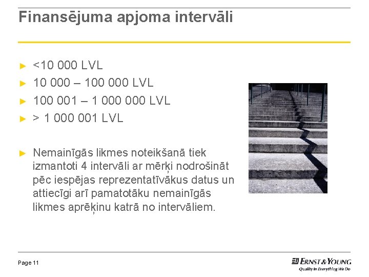 Finansējuma apjoma intervāli ► ► ► <10 000 LVL 10 000 – 100 000