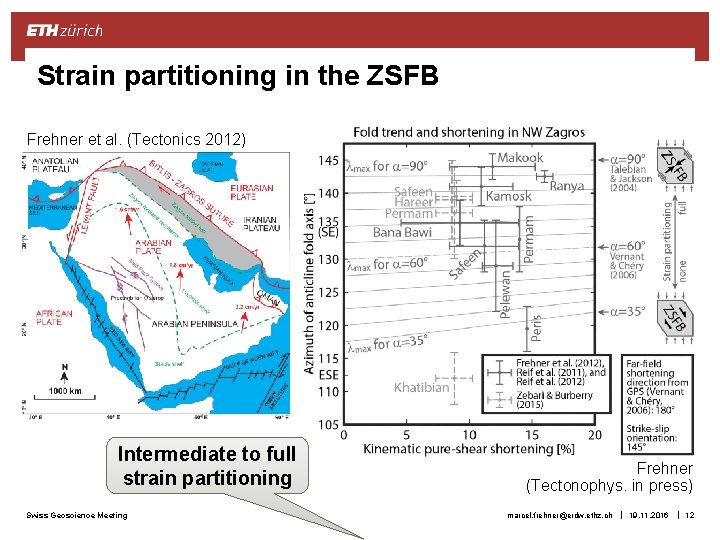 Strain partitioning in the ZSFB Frehner et al. (Tectonics 2012) Intermediate to full strain