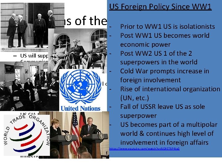 US Foreign Policy Since WW 1 Origins of the -War on. WW 1 Terror