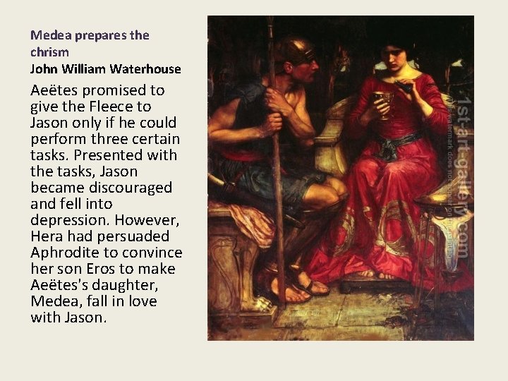 Medea prepares the chrism John William Waterhouse Aeëtes promised to give the Fleece to Medea prepares the chrism John William Waterhouse Aeëtes promised to give the Fleece to