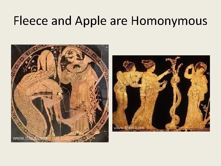 Fleece and Apple are Homonymous Fleece and Apple are Homonymous