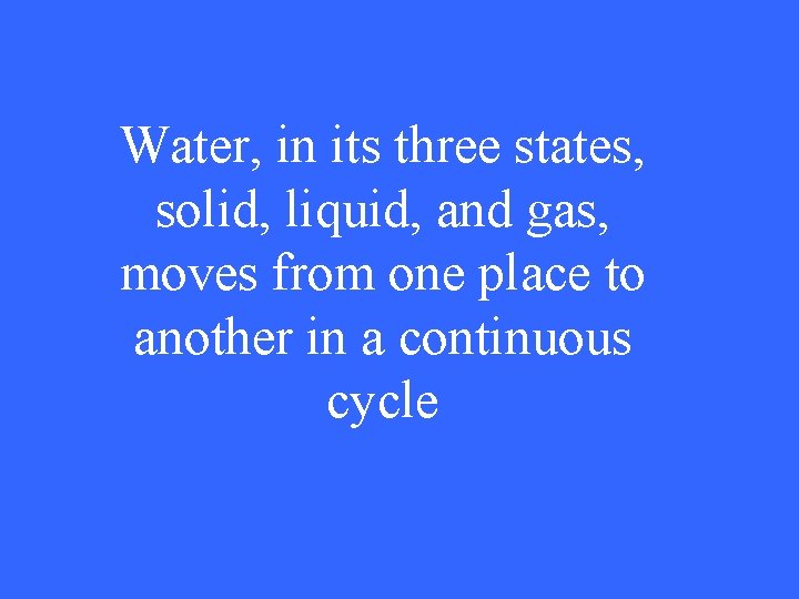 Water Cycle Free Response Stream Tables River Systems