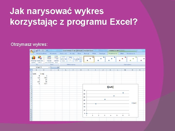 Jak narysować wykres korzystając z programu Excel? Otrzymasz wykres: Jak narysować wykres korzystając z programu Excel? Otrzymasz wykres: