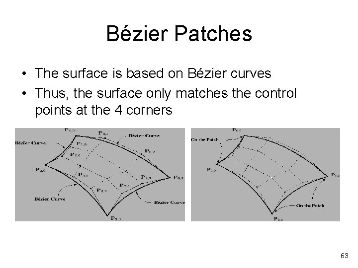 Bézier Patches • The surface is based on Bézier curves • Thus, the surface