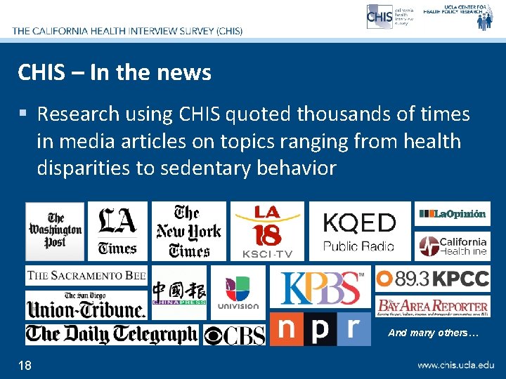 CHIS – In the news § Research using CHIS quoted thousands of times in