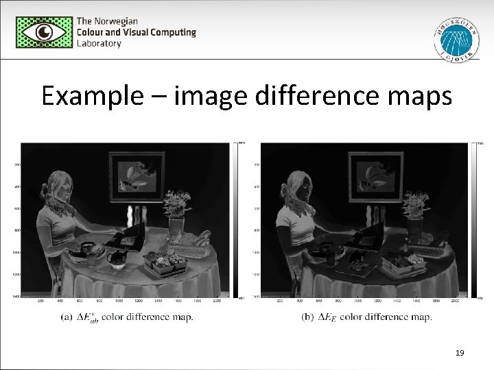 Example – image difference maps 19 
