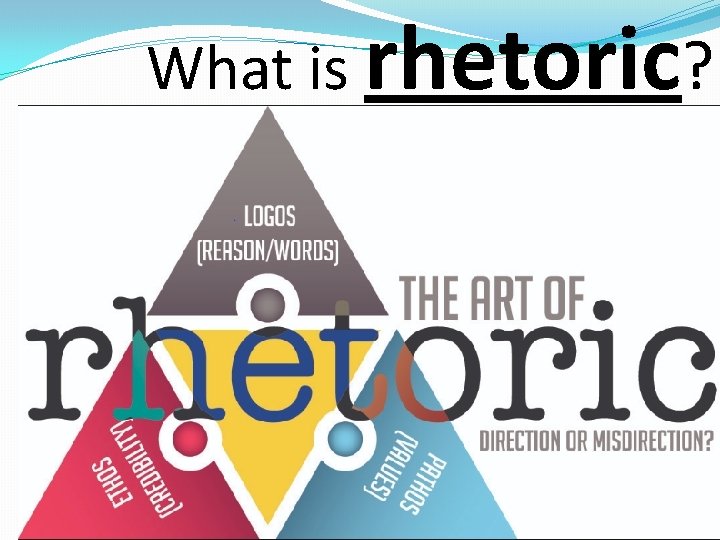 What is rhetoric? It is a noun with many definitions: What is rhetoric? It is a noun with many definitions: