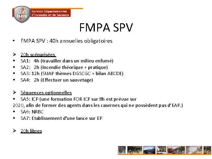 FMPA SPV • FMPA SPV : 40 h annuelles obligatoires Ø § § 20