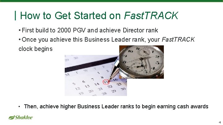 How to Get Started on Fast. TRACK • First build to 2000 PGV and