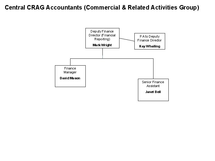 Central CRAG Accountants (Commercial & Related Activities Group) Deputy Finance Director (Financial Reporting) PA
