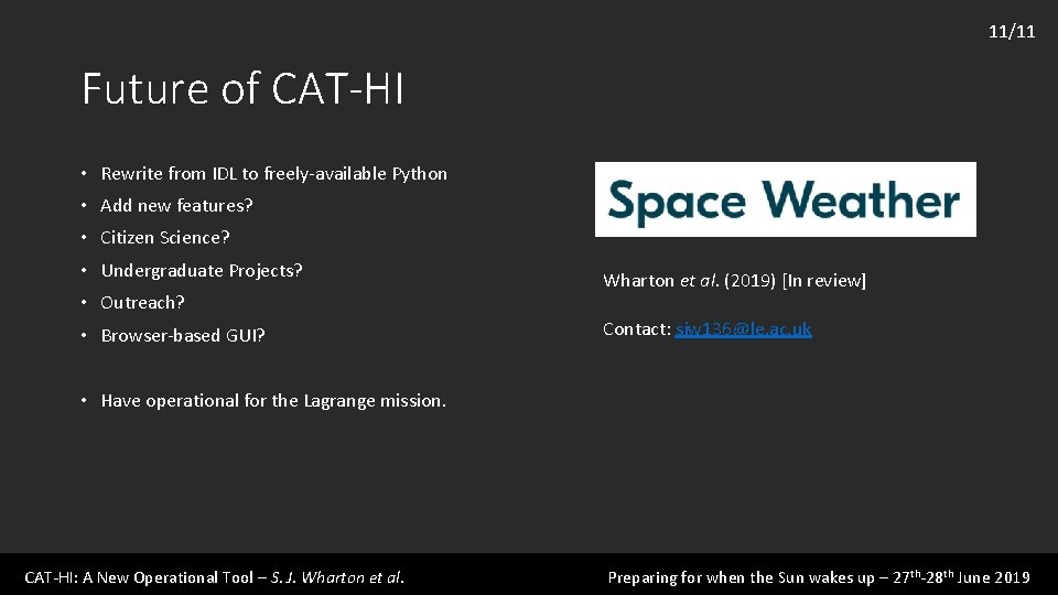 11/11 Future of CAT-HI • Rewrite from IDL to freely-available Python • Add new