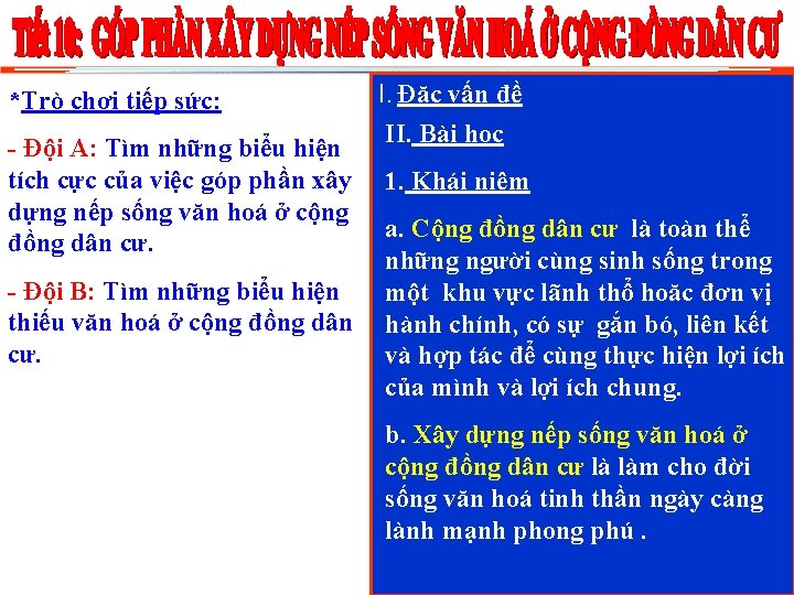 *Trò chơi tiếp sức: - Đội A: Tìm những biểu hiện tích cực của