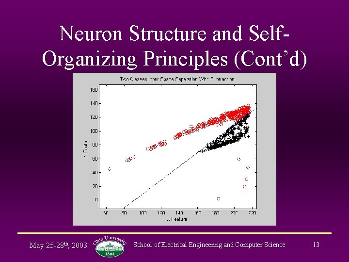 Neuron Structure and Self. Organizing Principles (Cont’d) May 25 -28 th, 2003 School of