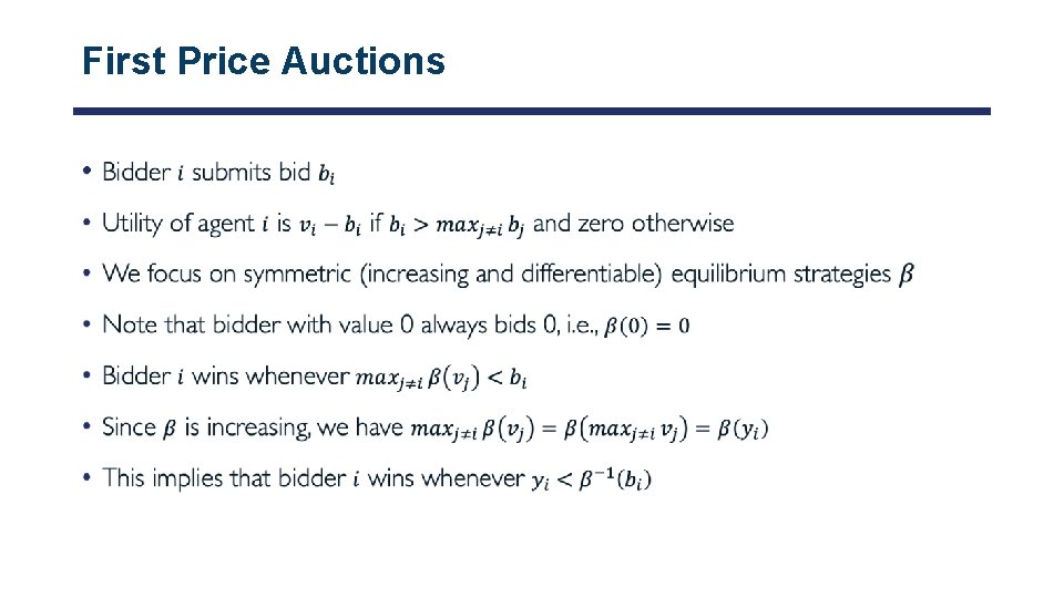 First Price Auctions • 