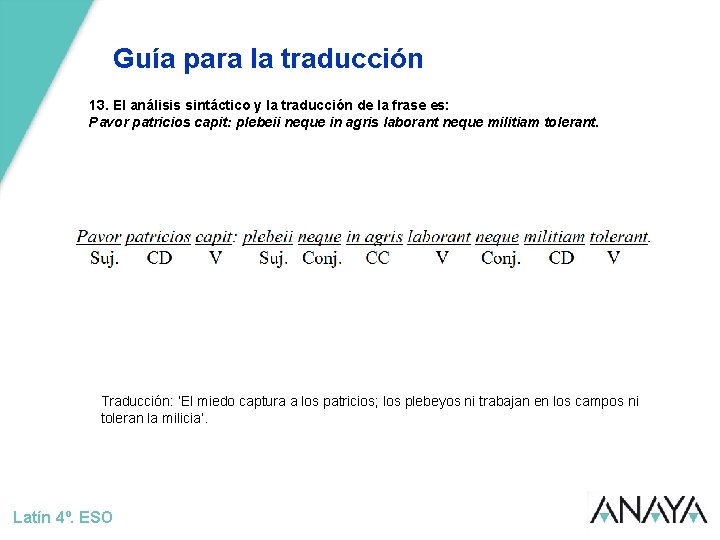 Guía para la traducción 13. El análisis sintáctico y la traducción de la frase