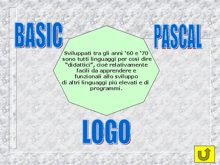 Sviluppati tra gli anni ‘ 60 e ‘ 70 sono tutti linguaggi per così