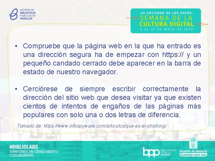  • Compruebe que la página web en la que ha entrado es una