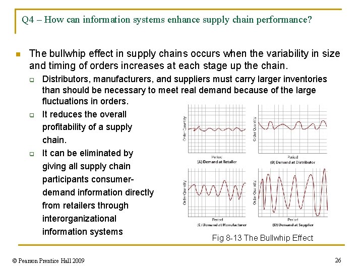 Q 4 – How can information systems enhance supply chain performance? n The bullwhip