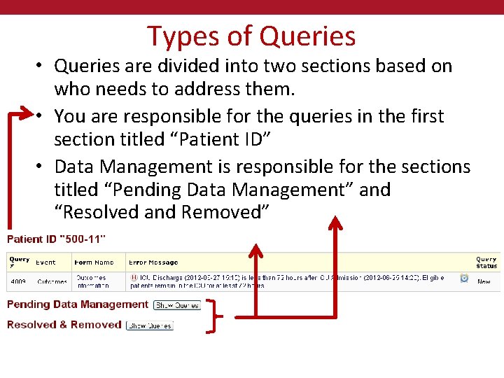 Types of Queries • Queries are divided into two sections based on who needs