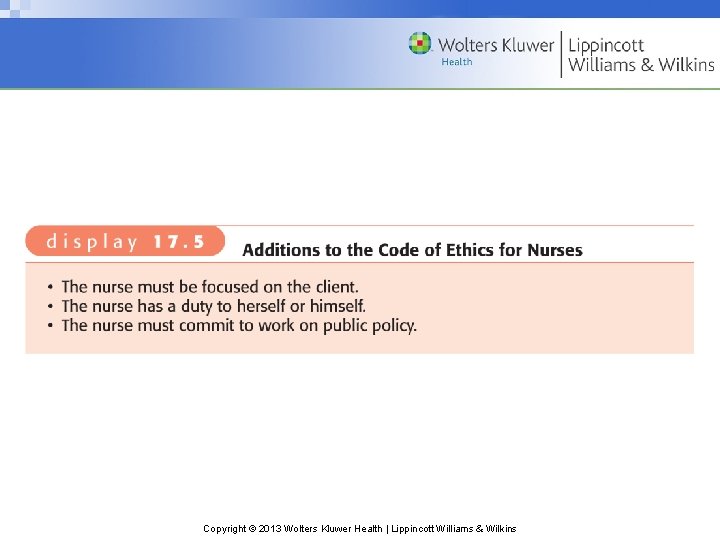 Copyright © 2013 Wolters Kluwer Health | Lippincott Williams & Wilkins 