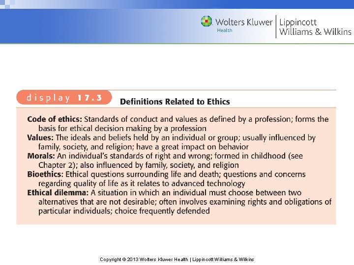 Copyright © 2013 Wolters Kluwer Health | Lippincott Williams & Wilkins 