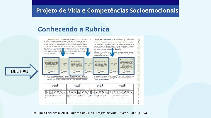 Projeto de Vida e Competências Socioemocionais Conhecendo a Rubrica DEGRAU São Paulo Faz Escola,