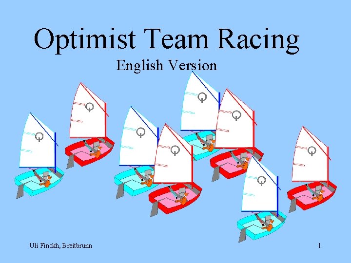 Optimist Team Racing English Version Uli Finckh, Breitbrunn 1 