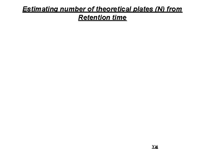 Estimating number of theoretical plates (N) from Retention time Yaj 