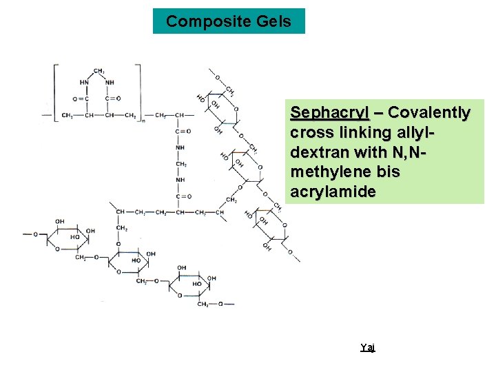 Composite Gels Sephacryl – Covalently cross linking allyldextran with N, Nmethylene bis acrylamide Yaj