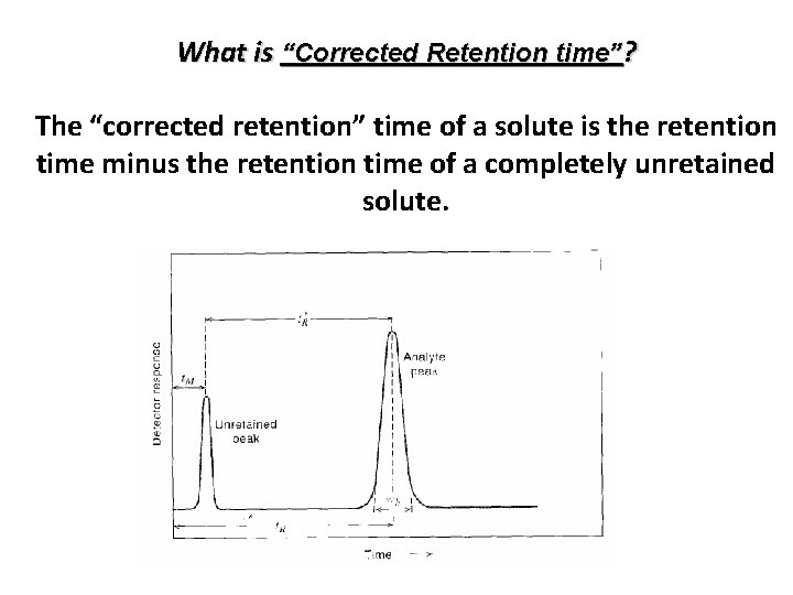 What is “Corrected Retention time”? The “corrected retention” time of a solute is the