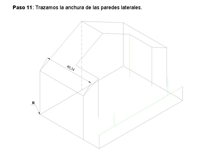Paso 11: Trazamos la anchura de las paredes laterales. Paso 11: Trazamos la anchura de las paredes laterales.