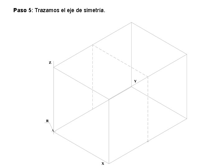 Paso 5: Trazamos el eje de simetría. Paso 5: Trazamos el eje de simetría.