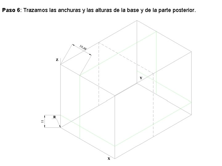 Paso 6: Trazamos las anchuras y las alturas de la base y de la Paso 6: Trazamos las anchuras y las alturas de la base y de la