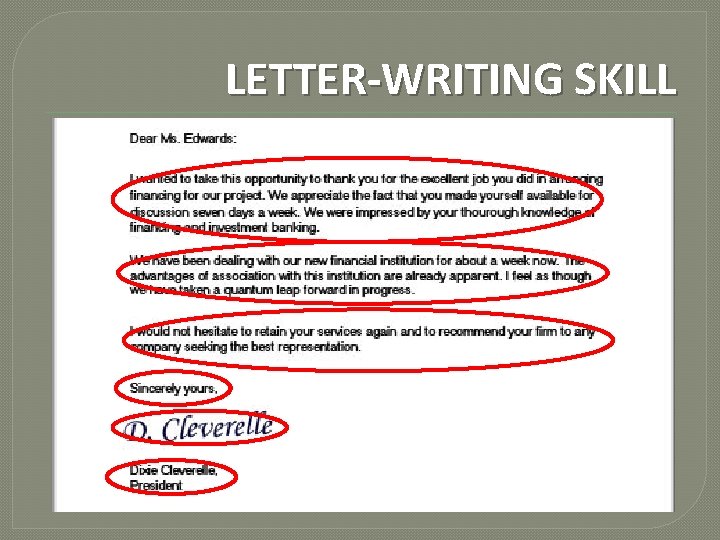 LETTER-WRITING SKILL 