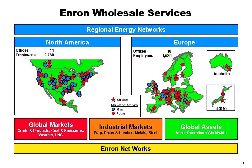 Enron Wholesale Services Regional Energy Networks North America Offices Employees Europe 11 2, 730