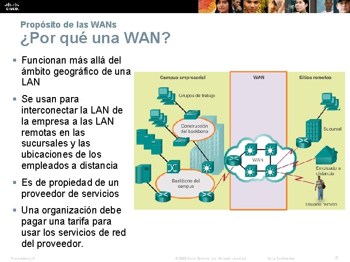 Propósito de las WANs ¿Por qué una WAN? § Funcionan más allá del ámbito