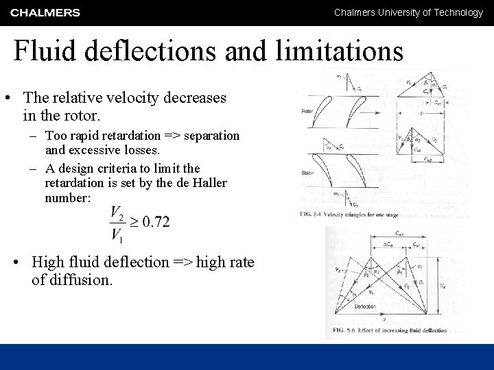 Chalmers University of Technology Fluid deflections and limitations • The relative velocity decreases in