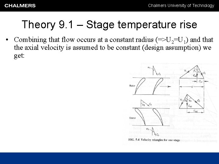 Chalmers University of Technology Theory 9. 1 – Stage temperature rise • Combining that