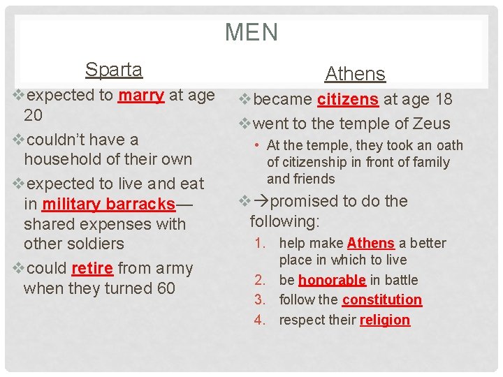 MEN Sparta vexpected to marry at age 20 vcouldn’t have a household of their