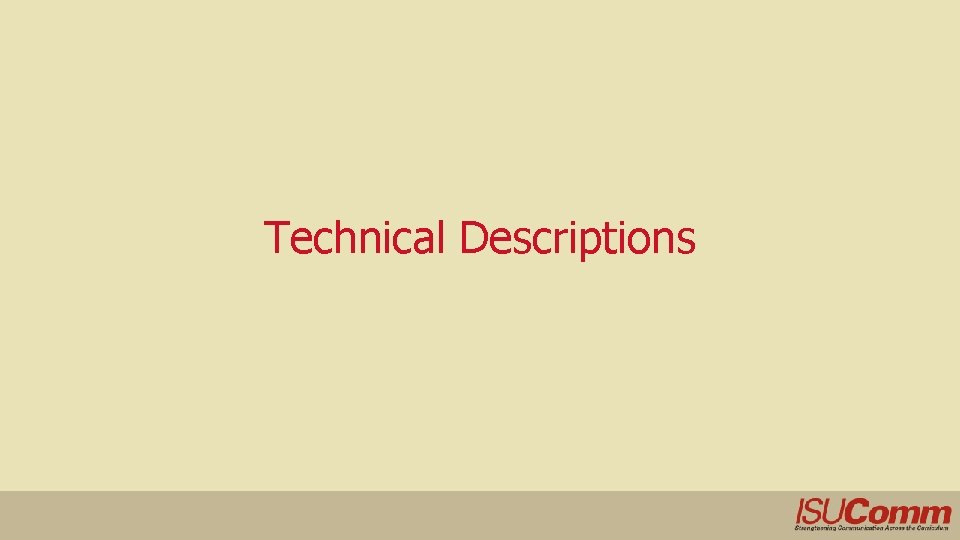 Technical Descriptions 