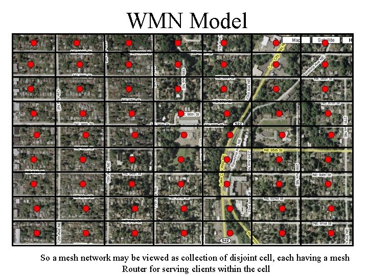 WMN Model So a mesh network may be viewed as collection of disjoint cell,