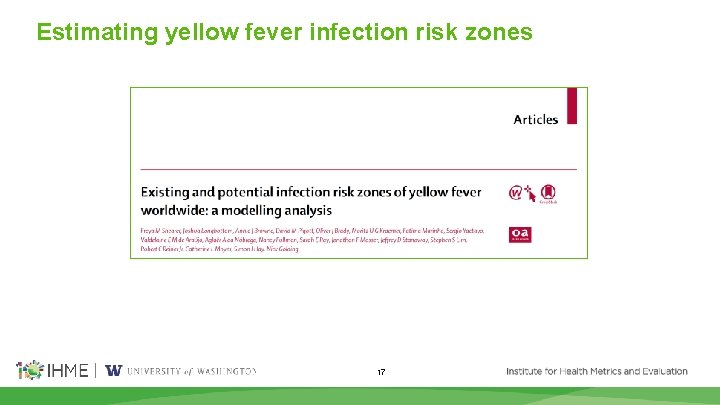 Estimating yellow fever infection risk zones 17 