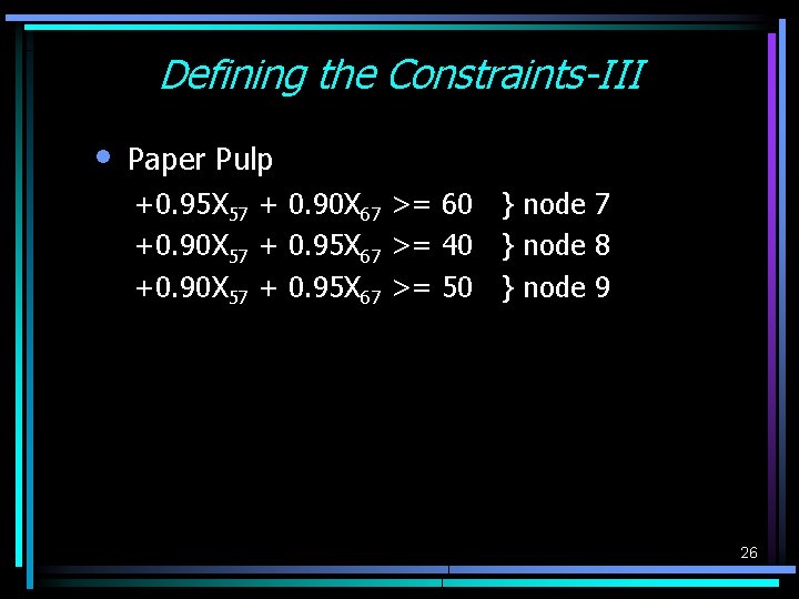 Defining the Constraints-III • Paper Pulp +0. 95 X 57 + 0. 90 X Defining the Constraints-III • Paper Pulp +0. 95 X 57 + 0. 90 X