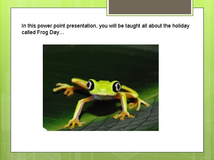 In this power point presentation, you will be taught all about the holiday called