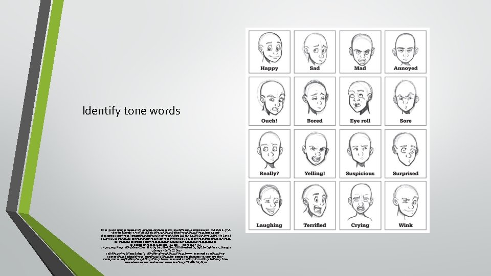 Identify tone words https: //www. google. ca/search? q=images+of+faces+showing+different+emotions&biw=1366&bih=573& tbm=isch&imgil=t. Ain. Yk. NMGfh. I 3
