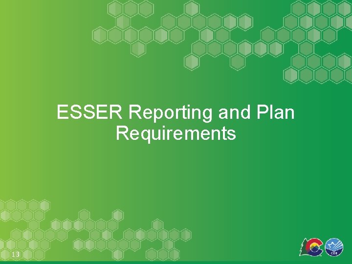 ESSER Reporting and Plan Requirements 13 