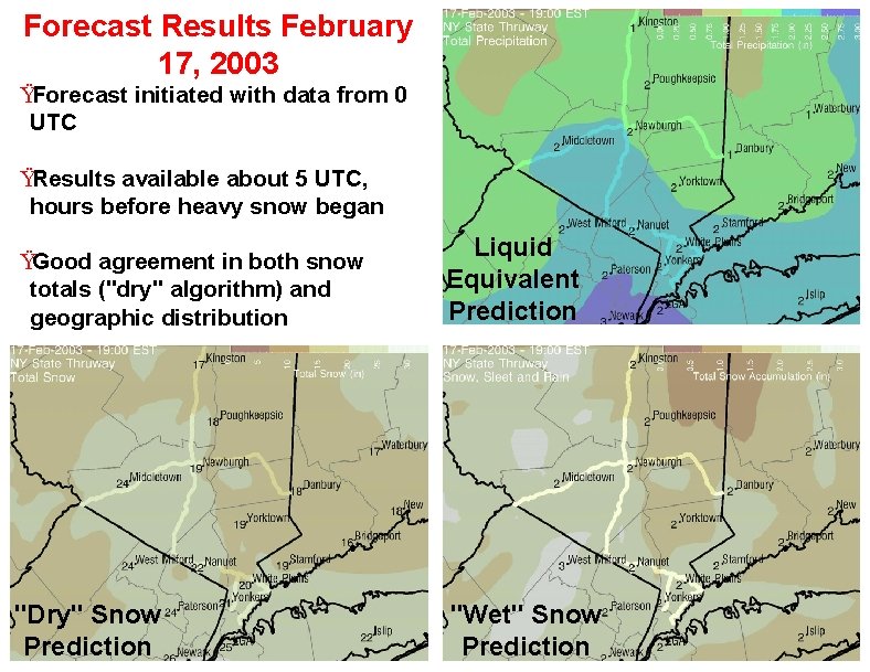 Forecast Results February 17, 2003 ŸForecast initiated with data from 0 UTC ŸResults available