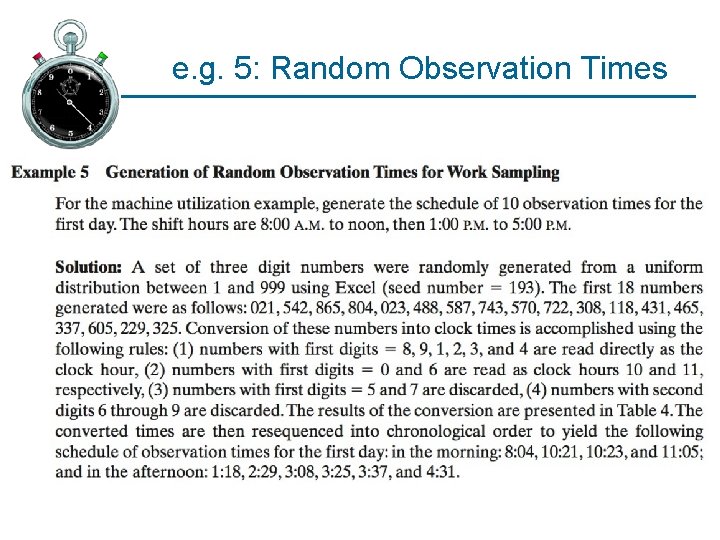 e. g. 5: Random Observation Times 