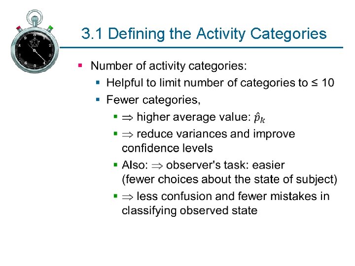 3. 1 Defining the Activity Categories § 